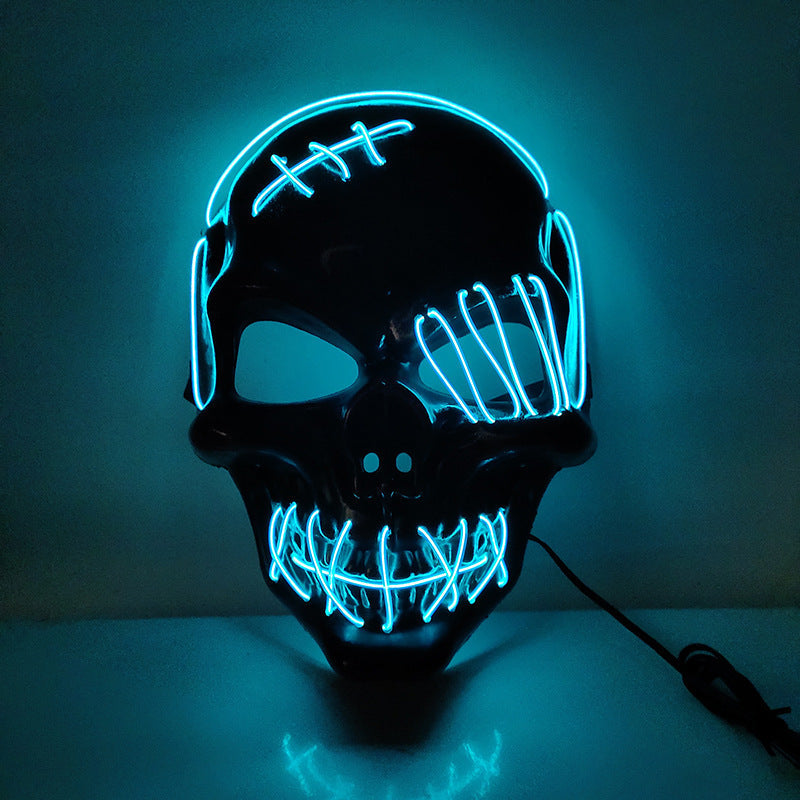 Maroon Asteria Halloween scary pirate mask with one eye, LED lights, featuring a dark, menacing design for cosplay or costume.