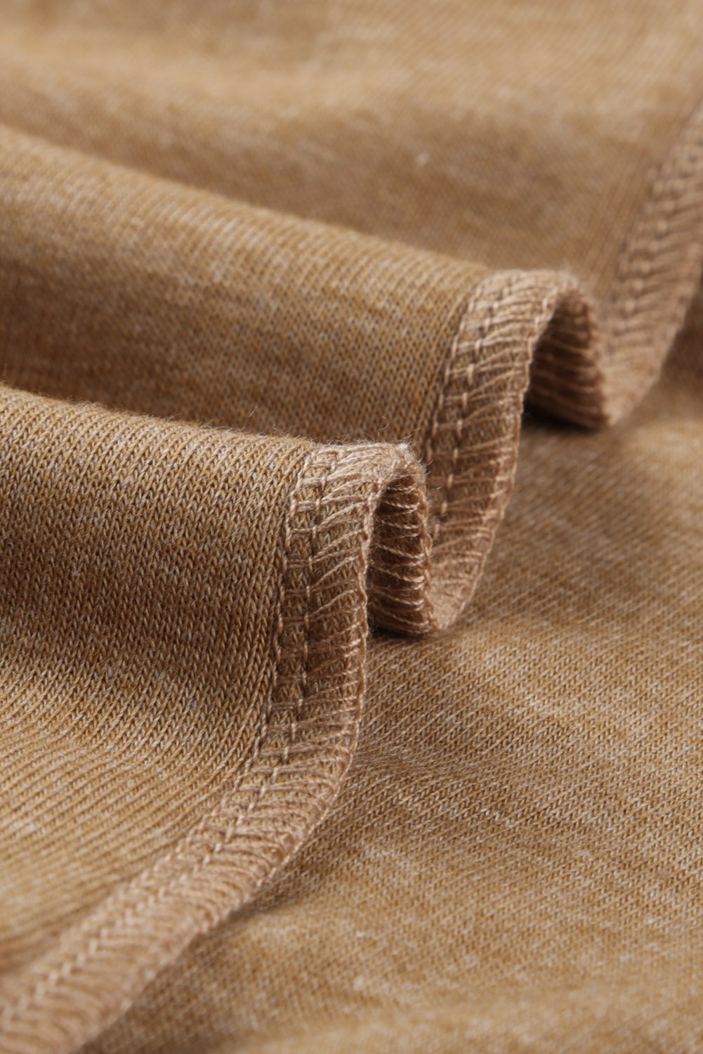 Spliced Sleeve Khaki Hoodie with Pocket