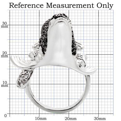 0W003 - Rhodium + Ruthenium Brass Ring with AAA Grade CZ in Multi