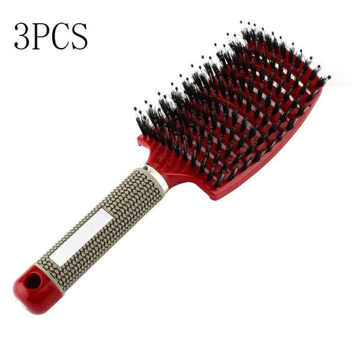 CJDropshipping anti-knot hairbrush for women, detangler brush with ergonomic handle, designed to smooth and untangle hair.
