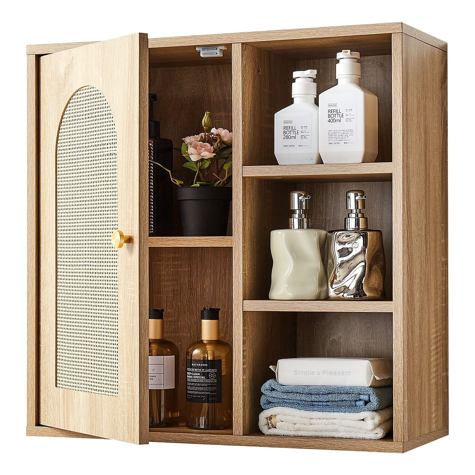 Start2Finish VEVOR bathroom wall cabinet with door, adjustable shelf, and hanging organizer, over toilet storage for restroom or laundry