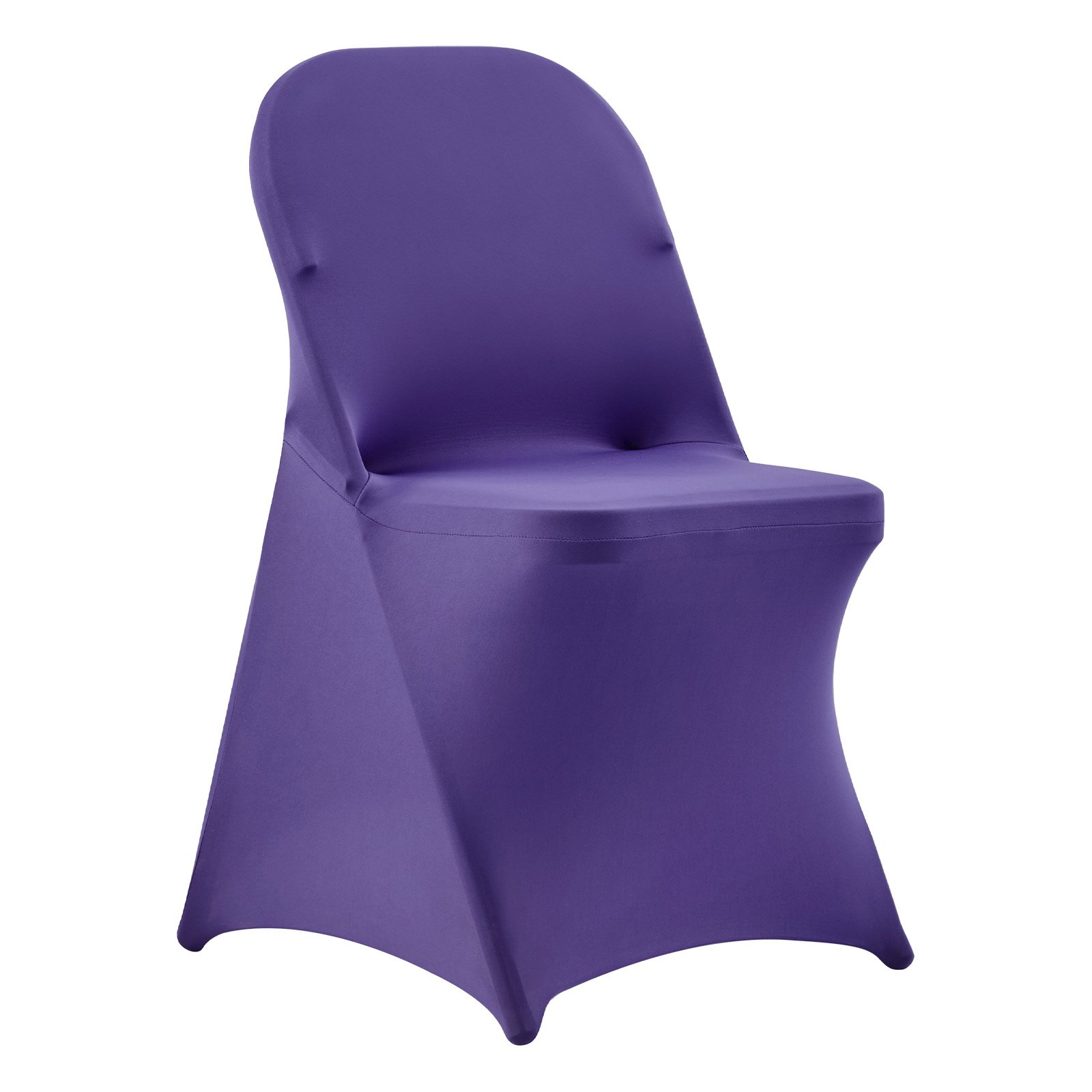 Start2Finish VEVOR purple polyester spandex chair covers for wedding and banquet chairs, fitting up to 17.7 x 18.1 x 30.3 inches.