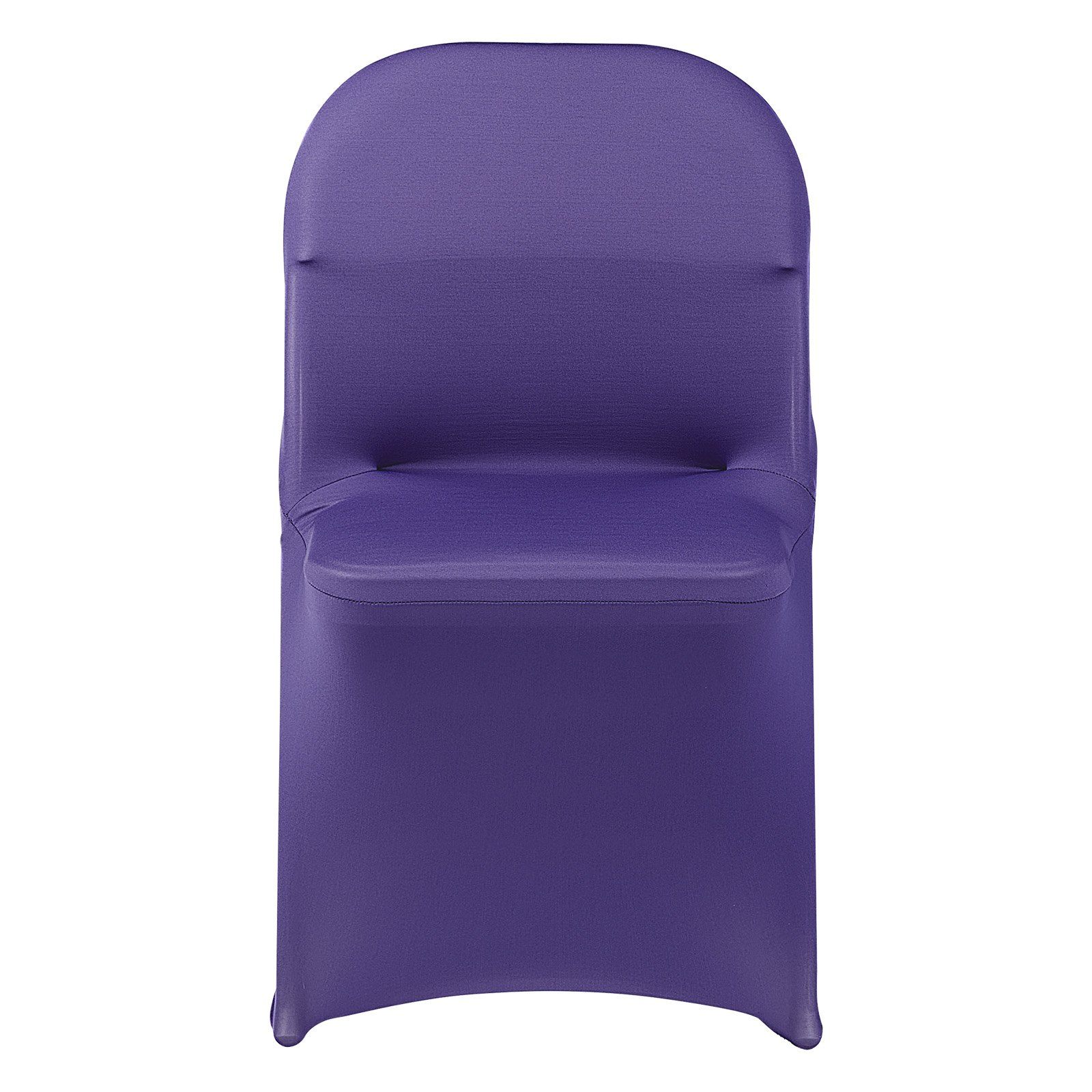 Start2Finish VEVOR purple polyester spandex chair cover fitting chairs up to 17.72 x 18.11 x 30.31 inches, ideal for weddings and events.