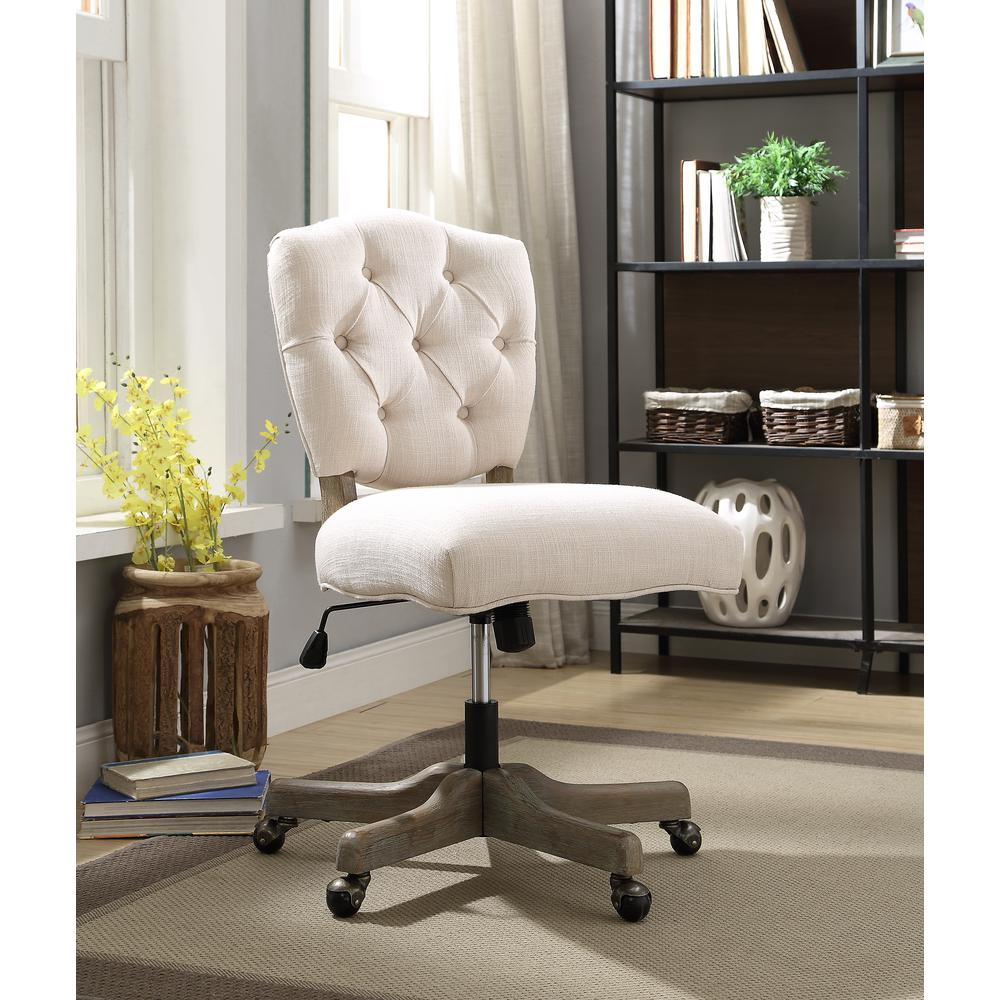 Start2Finish Kelsey Office Chair in natural wood finish with a cushioned seat and backrest, ideal for home or office workspace.