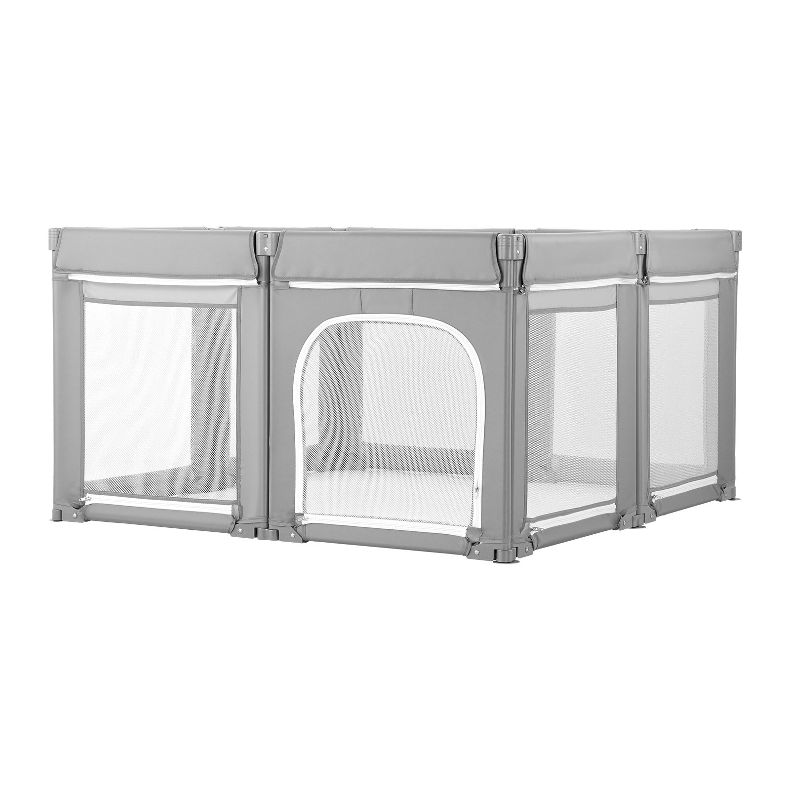 Start2Finish VEVOR baby playpen with foldable design, breathable mesh sides, zippered door, ideal for toddlers 6-24 months indoors or outdoors.