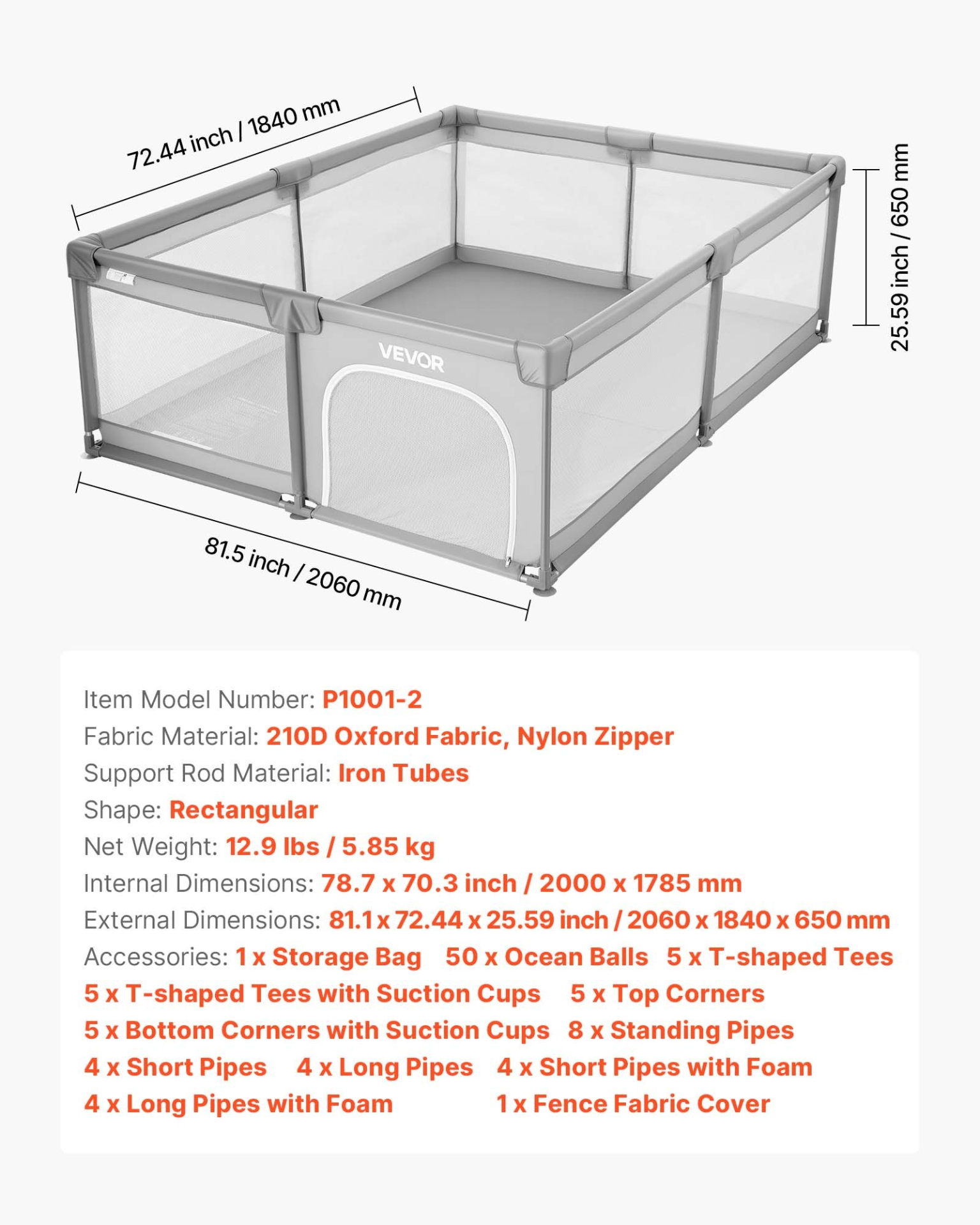 Start2Finish VEVOR baby playpen with soft mesh, zippered door, and ocean balls, ideal for indoor and outdoor safety play for toddlers.