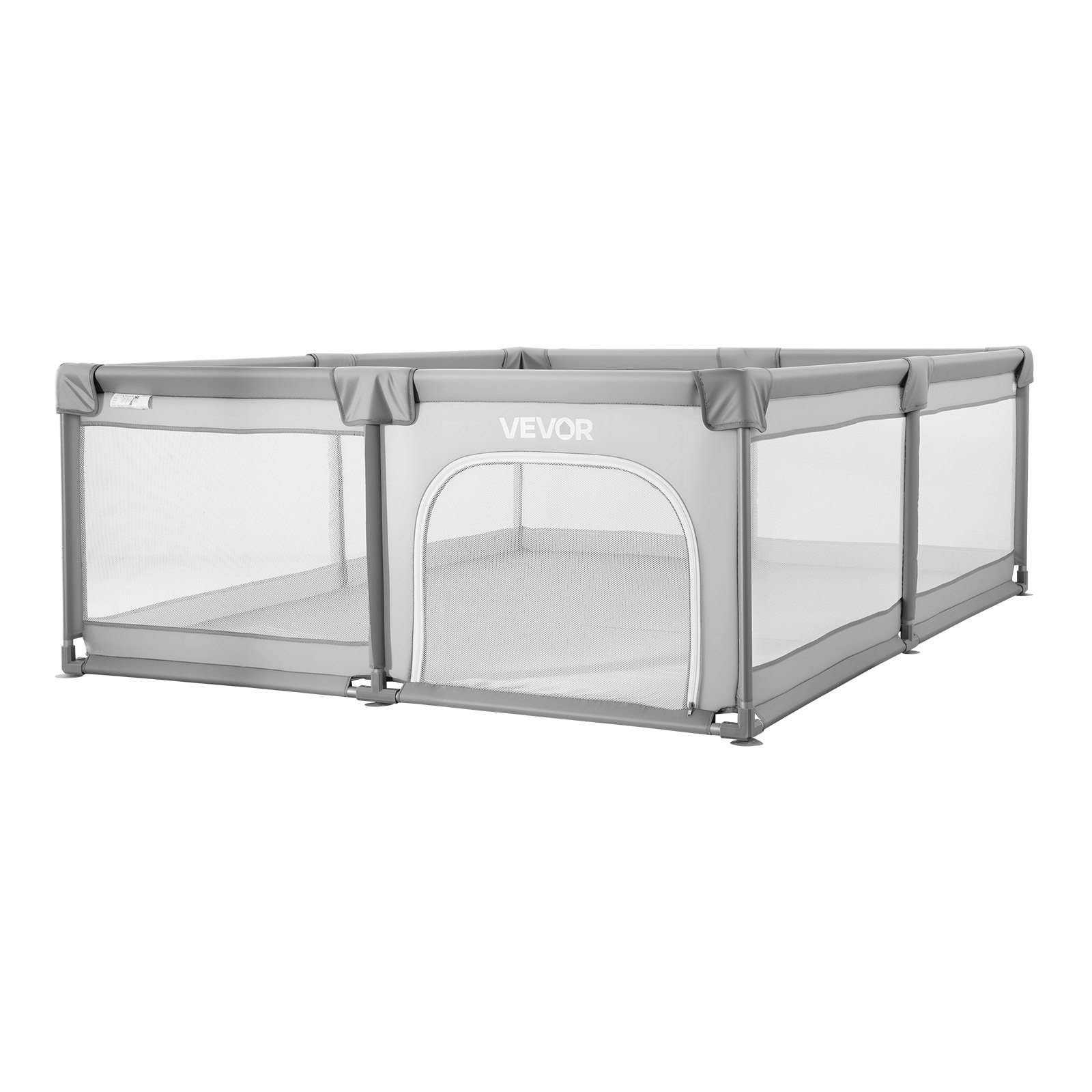 Start2Finish VEVOR baby playpen with soft mesh sides, zip door, and ocean balls, ideal for indoor and outdoor toddler safety.