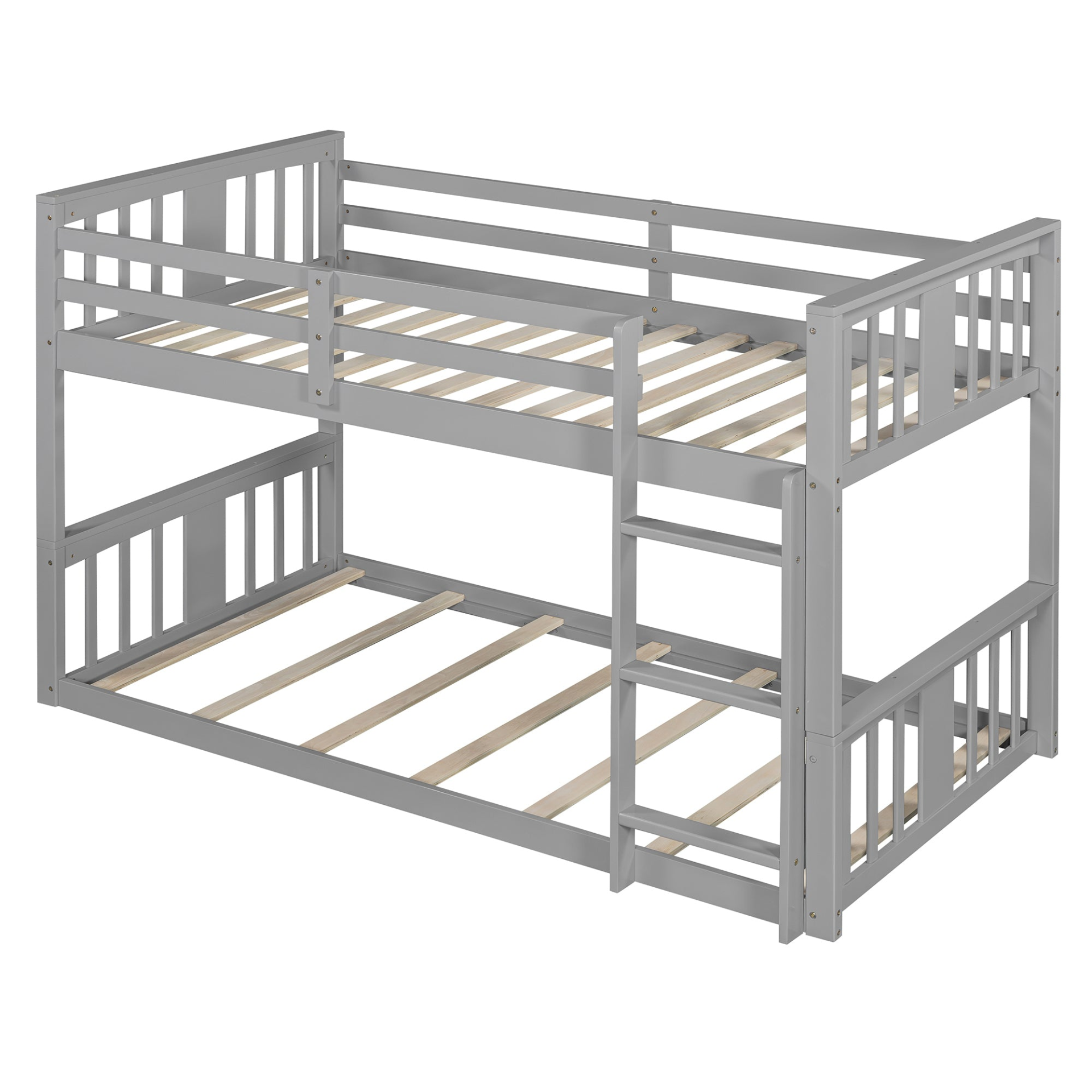 Start2Finish twin over twin bunk bed with ladder, modern space-saving design, featuring durable construction and sleek wooden finish.