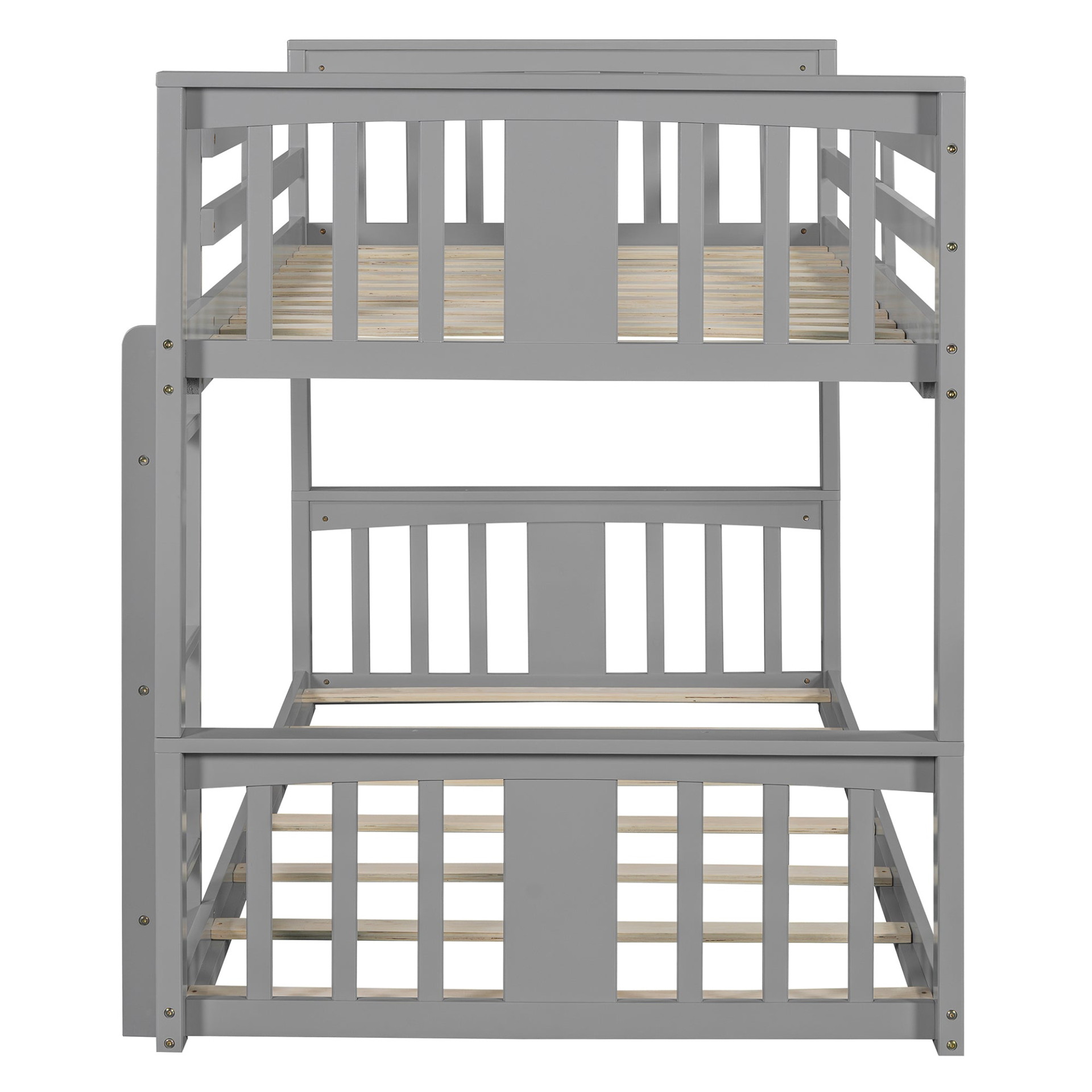 Start2Finish twin over twin bunk bed with ladder, space-saving modern design and durable construction, shown assembled in a bedroom setting.