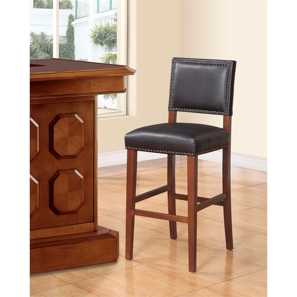 Black Brook Bar Stool by Start2Finish featuring a sleek design with a sturdy frame and comfortable seating.