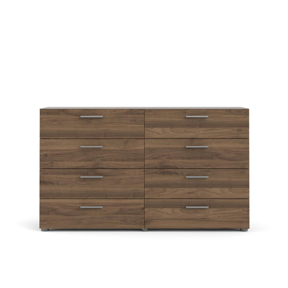 Start2Finish Austin 8 Drawer Walnut Double Dresser with sleek wood finish and modern design, showing the front view with drawers.