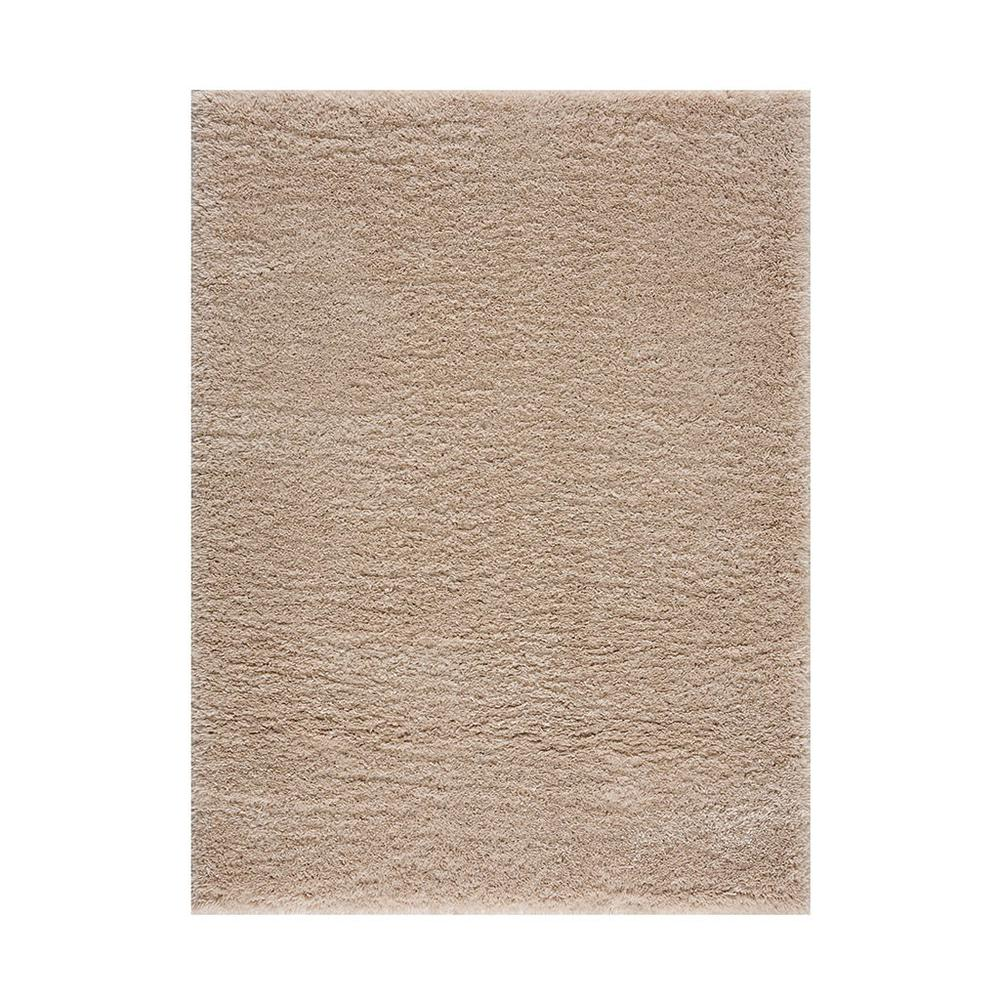 Start2Finish super soft polyester shag area rug with plush, high-pile texture and neutral color for cozy room decor.