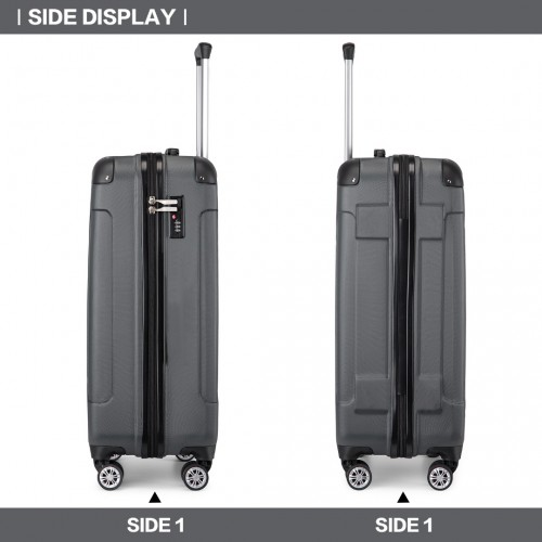 Start2Finish Kono 19-inch grey ABS hard shell carry-on suitcase with lightweight, compact design for travel and cabin luggage.