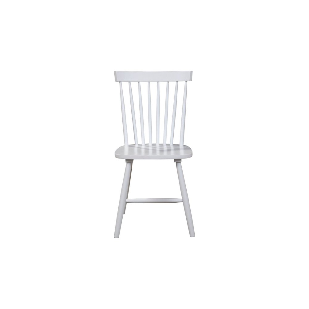 Set of 2 white Lyra side chairs by Start2Finish with sleek modern design and smooth curved backs in natural light.