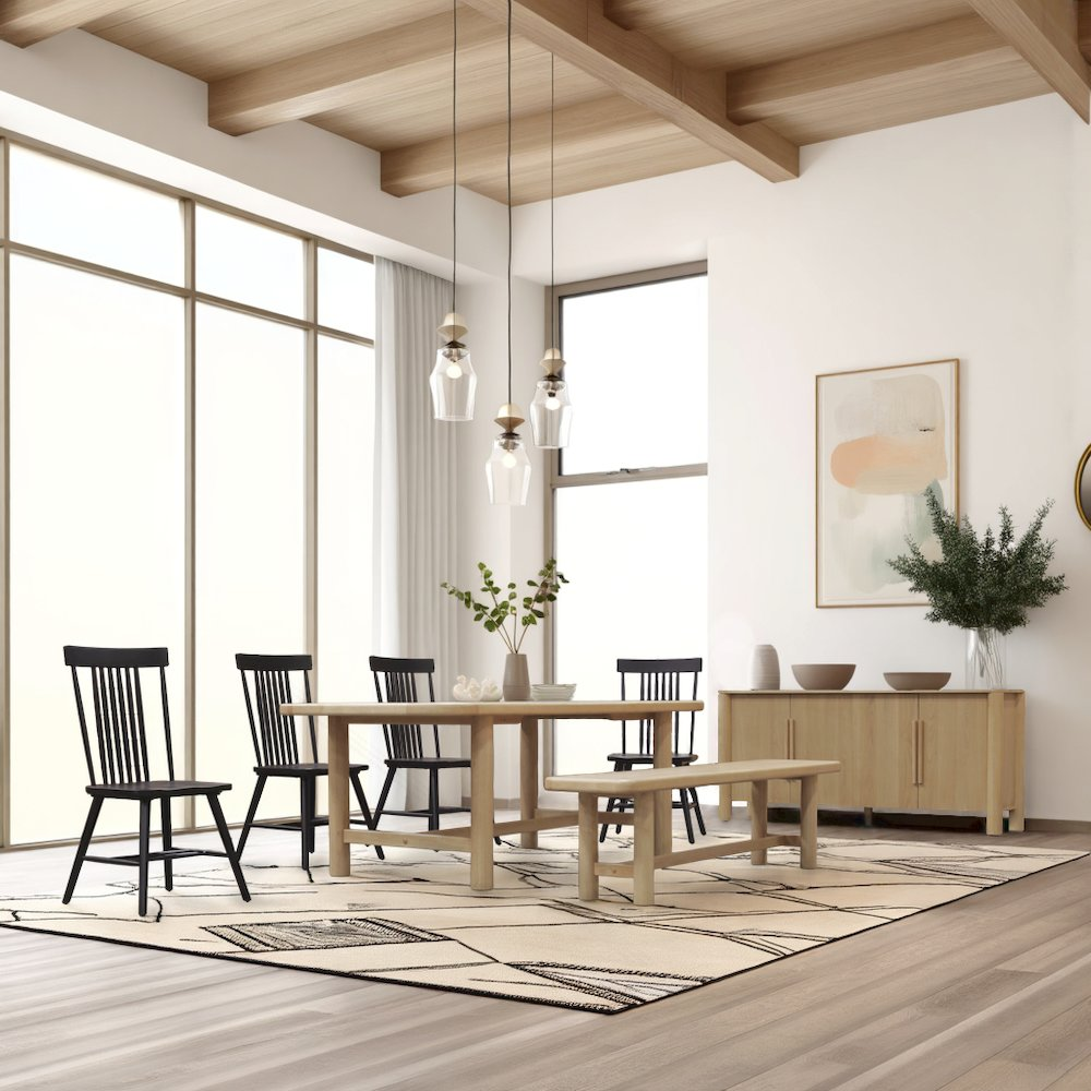 Start2Finish Hudson Dining Table in light oak with sleek wooden surface and modern design for dining room décor.