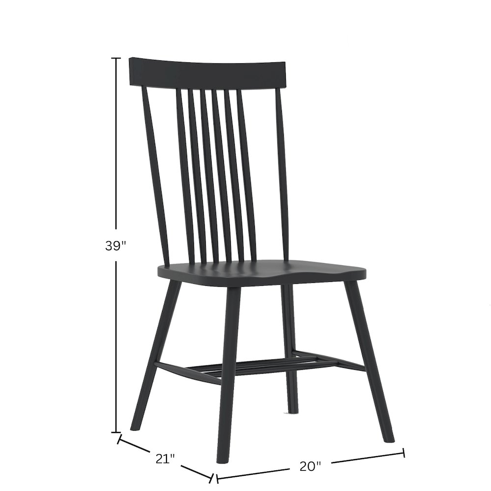 Black Eleanor Side Chair by Start2Finish with a sleek, modern design and wooden legs.
