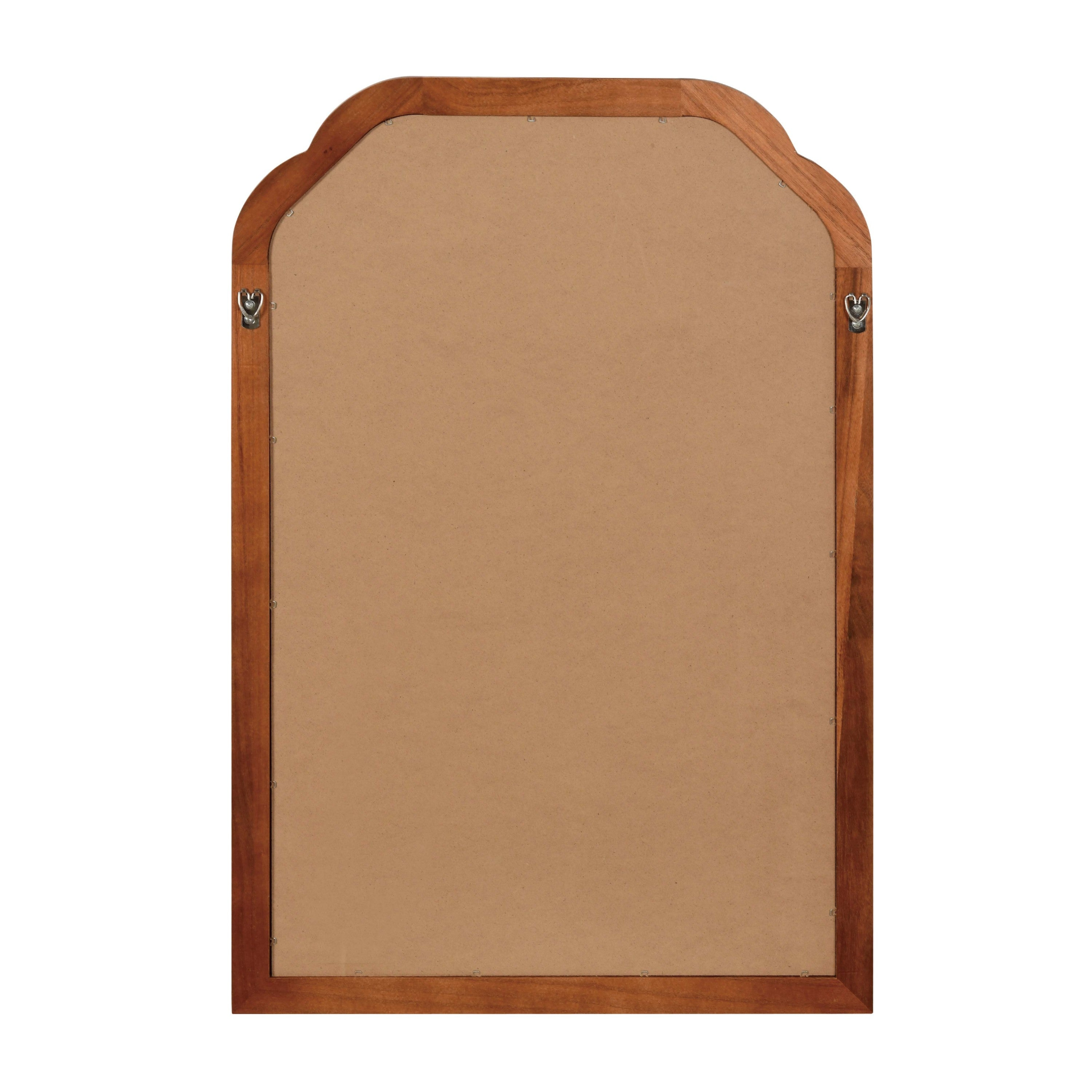 Start2Finish rounded corner solid wood wall mirror with a natural finish, suitable for bathroom, bedroom, entryway, or living room decor.