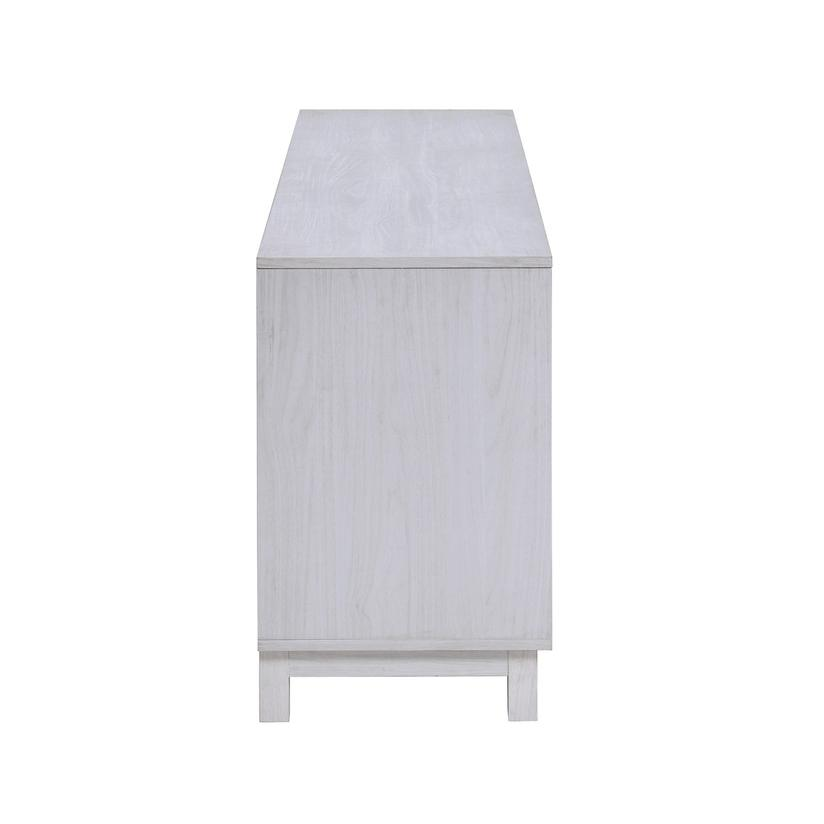 White walnut finish Summit 70-inch TV stand with fireplace, sleek console by Start2Finish, featuring ample storage and modern design