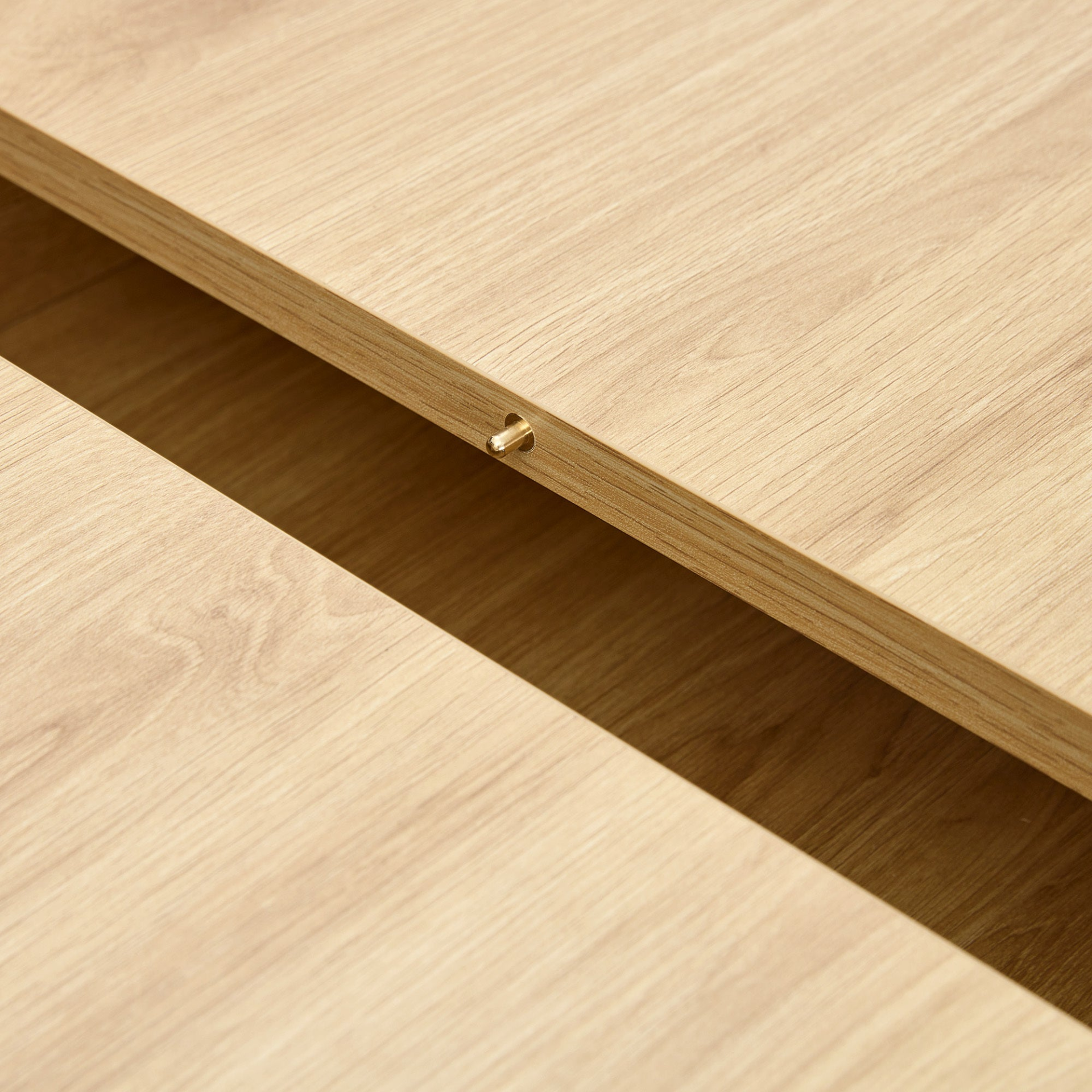 Rectangular MDF walnut dining table with expandable design and built-in storage, ideal for kitchens, dining rooms, and apartments.