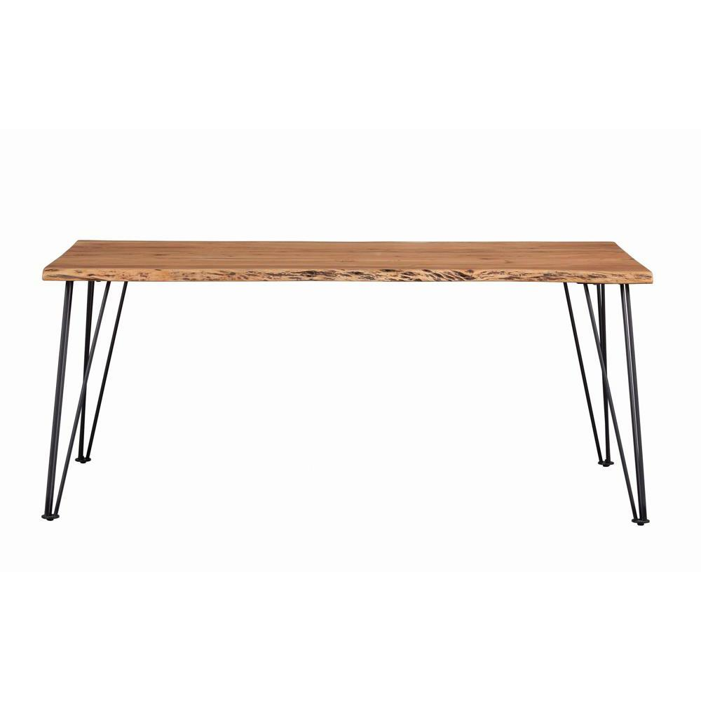 Sherman 71-inch natural acacia live edge dining table by Start2Finish, showcasing the wood&