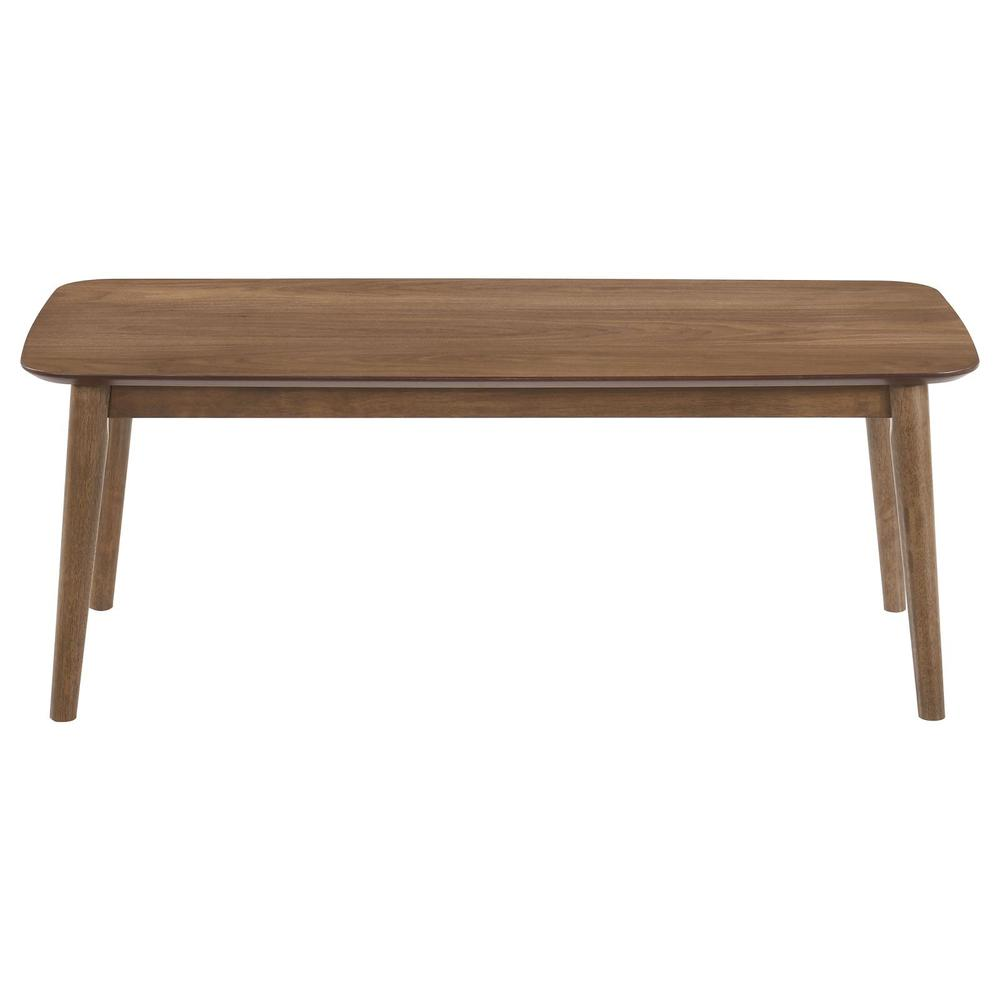 Natural walnut Radley 3-piece rectangular coffee table set with sleek modern design and smooth surface finish.