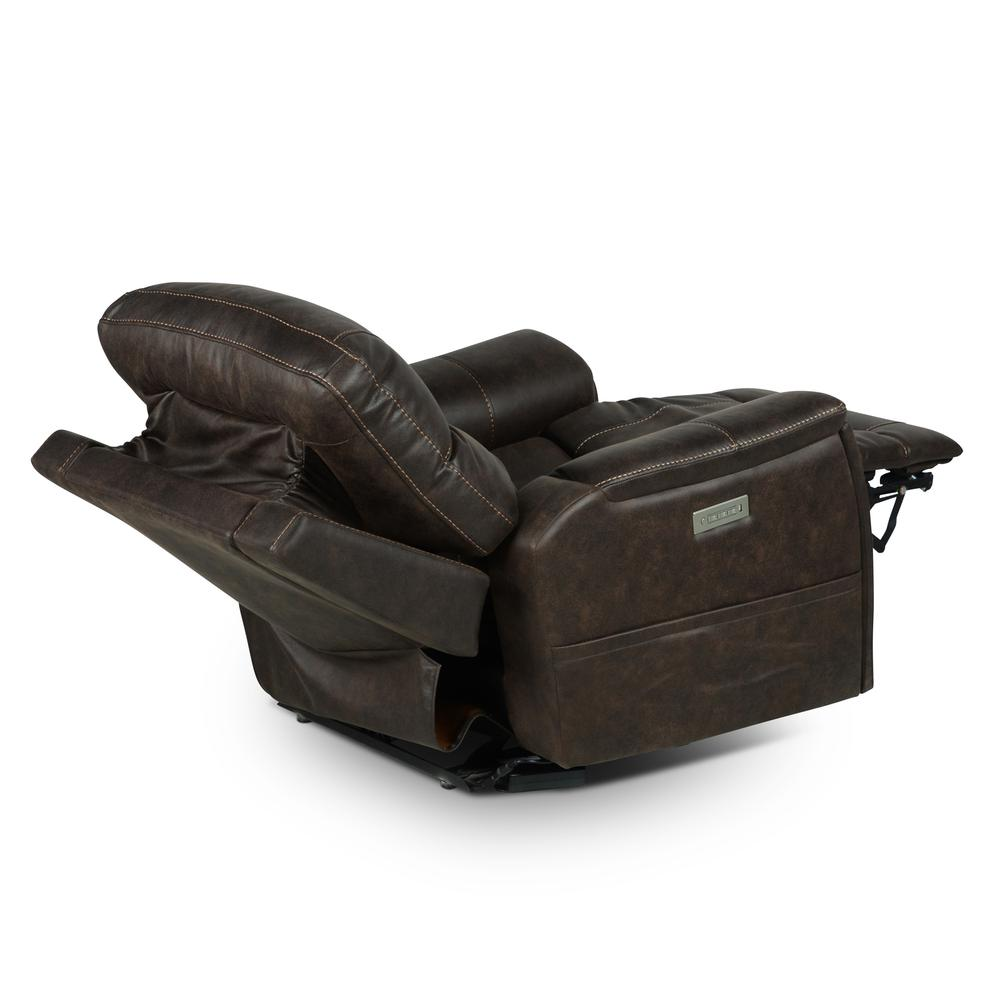 Start2Finish Lexington Power Media Recliner with plush cushioning and built-in media tray, perfect for relaxing and entertainment.