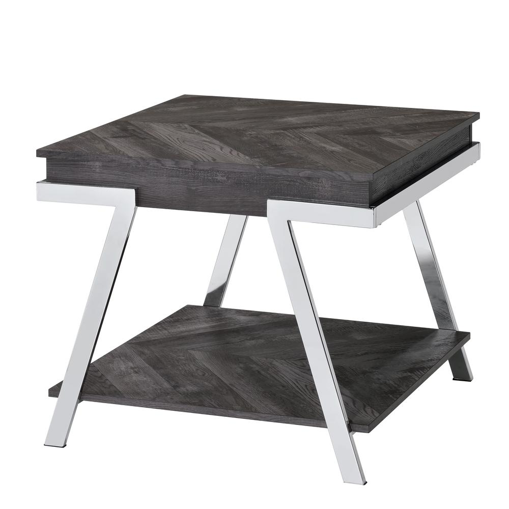 Start2Finish Roma end table with a sleek wooden surface and modern design, perfect for living room or bedroom decor.