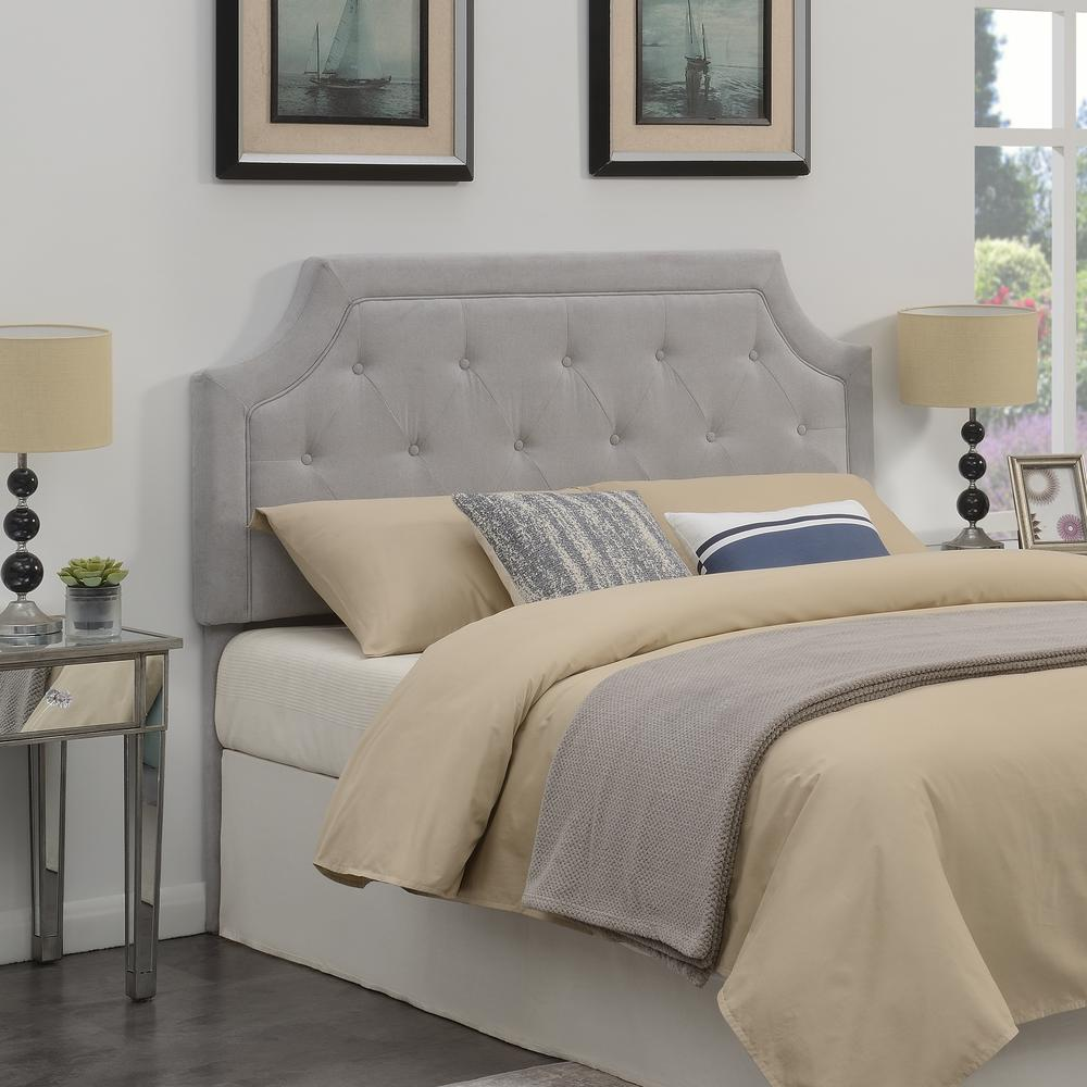 Grey Alta Full/Queen Headboard by Start2Finish, featuring a modern upholstered design with clean lines and soft fabric texture.