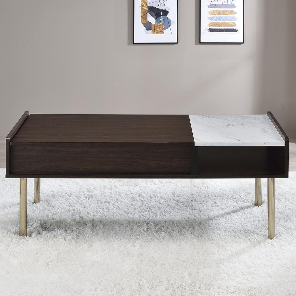 Start2Finish Carrie lift-top coffee table with wood finish and storage space, featuring a functional lift-top design and modern style.