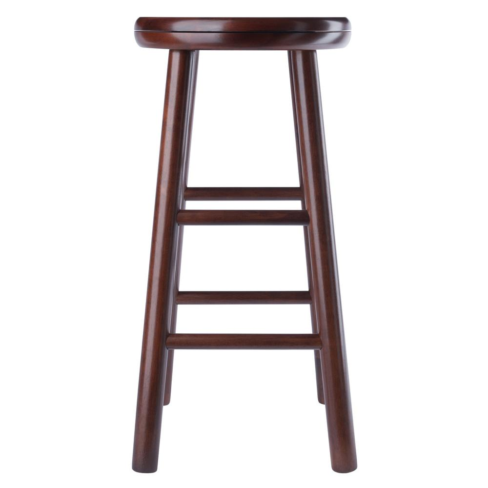 Shelby 2-piece swivel counter stool set by Start2Finish with walnut finish, featuring padded seats and modern design.