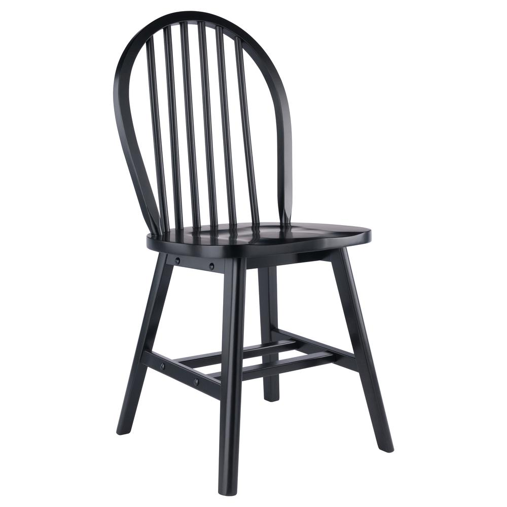 Start2Finish Windsor 2-piece black chair set featuring modern design and sturdy wooden legs, perfect for dining or casual seating.