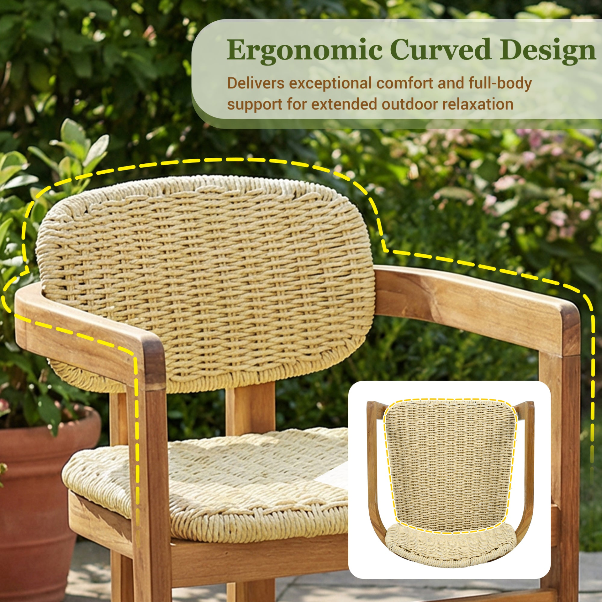 Beige rattan accent chair with wooden legs, ideal for living room or bedroom seating. Start2Finish brand.