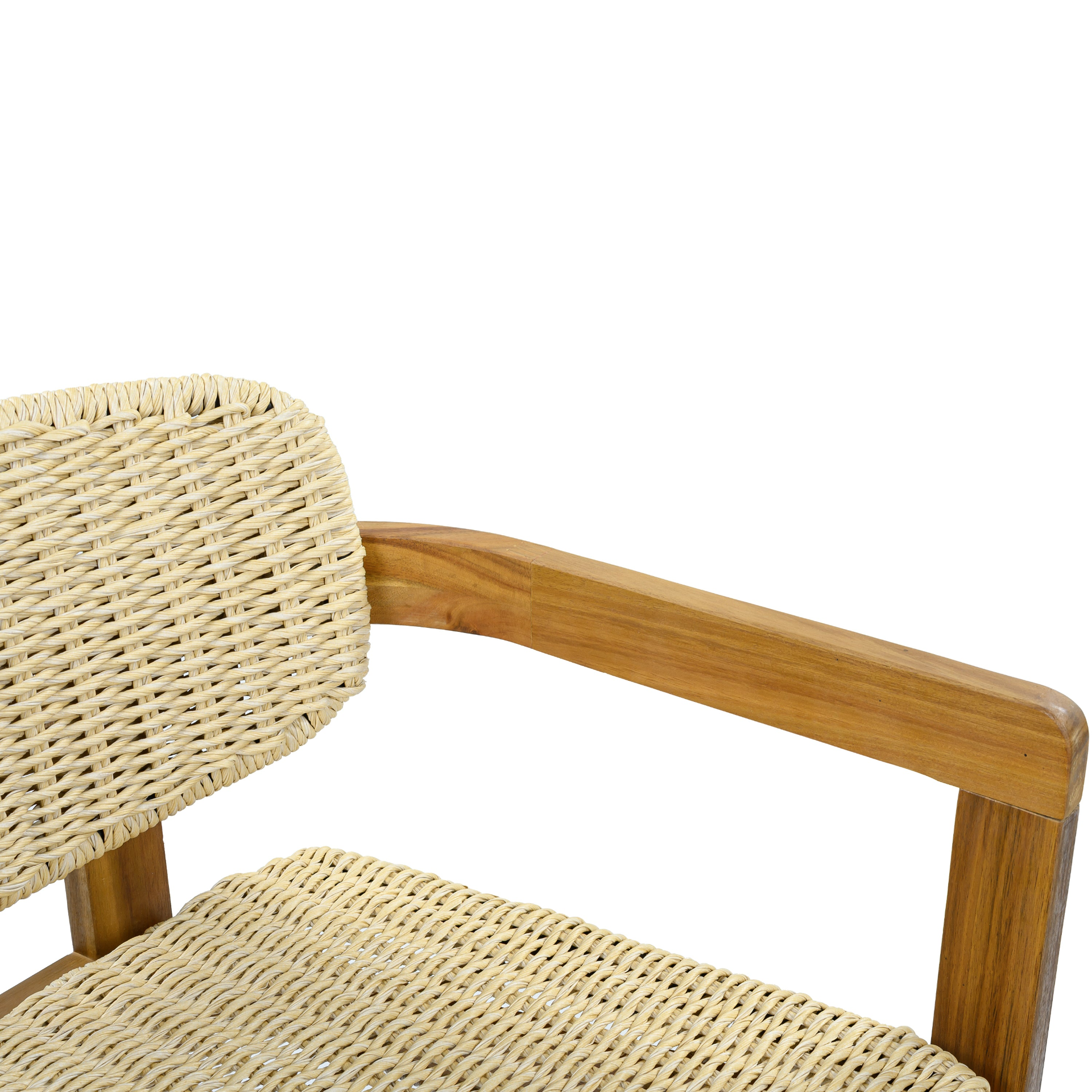 Start2Finish beige rattan wood accent chair, perfect for living room or bedroom seating with a stylish, natural look.
