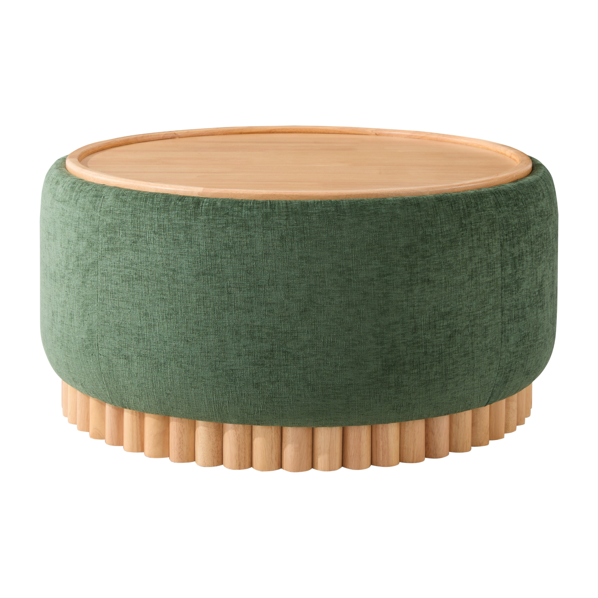 Start2Finish wooden and fabric upholstered ottoman with storage, ideal for living room and lounge spaces.