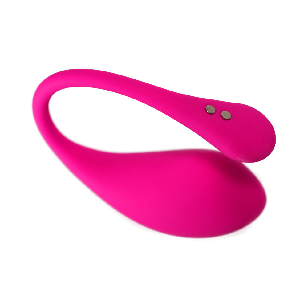 Lovense Lush 3 adult toy by Start2Finish, close-up of sleek, remote-controlled vibrator with smooth design and textured surface.