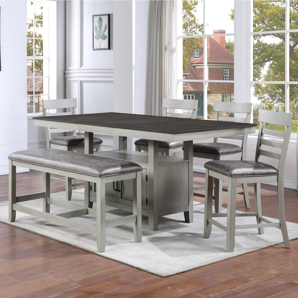 Start2Finish Hyland 6-piece dining set with a wooden table and six matching chairs, ideal for family dining rooms.