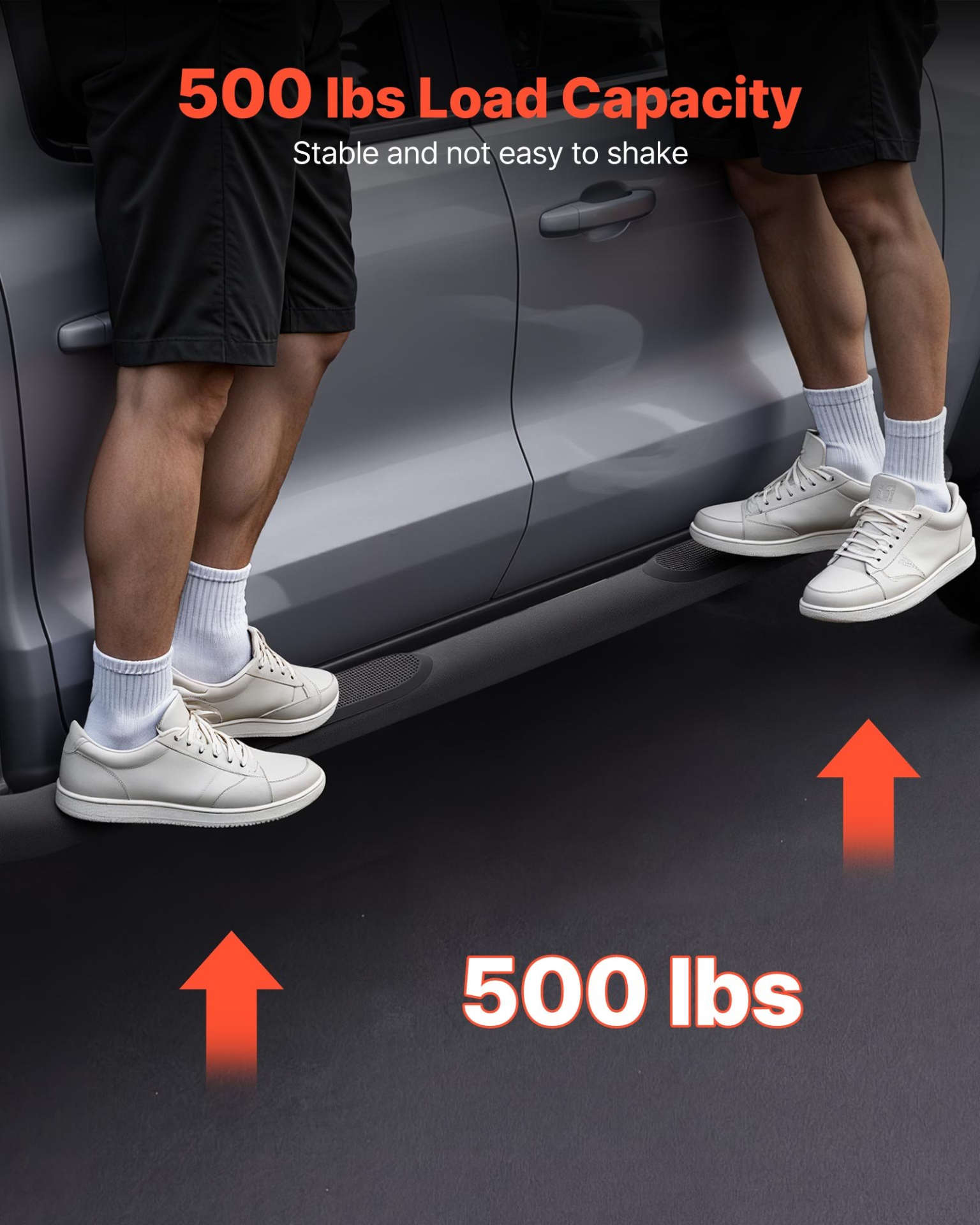 Start2Finish VEVOR black steel running boards for Chevy Colorado and GMC Canyon, 3-inch side steps with non-slip surface.