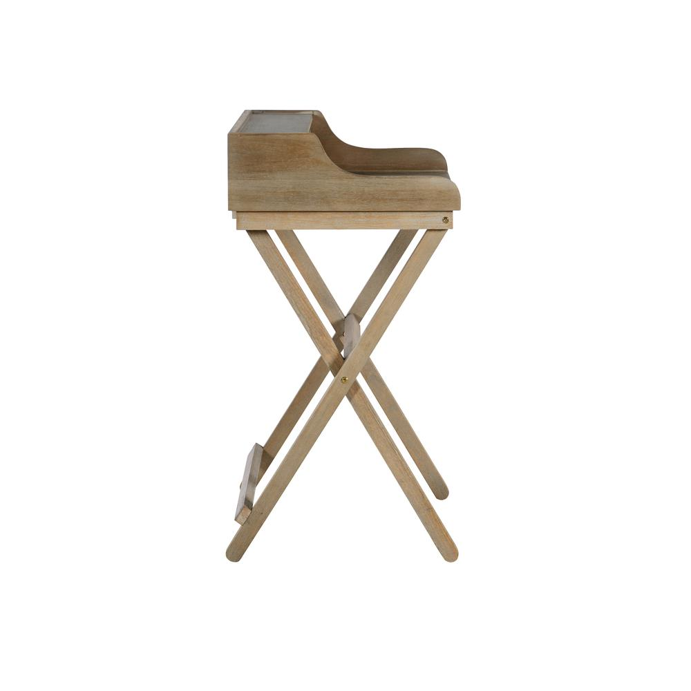 Rustic brown folding desk by Start2Finish featuring a compact design with a smooth surface and sturdy wooden construction.