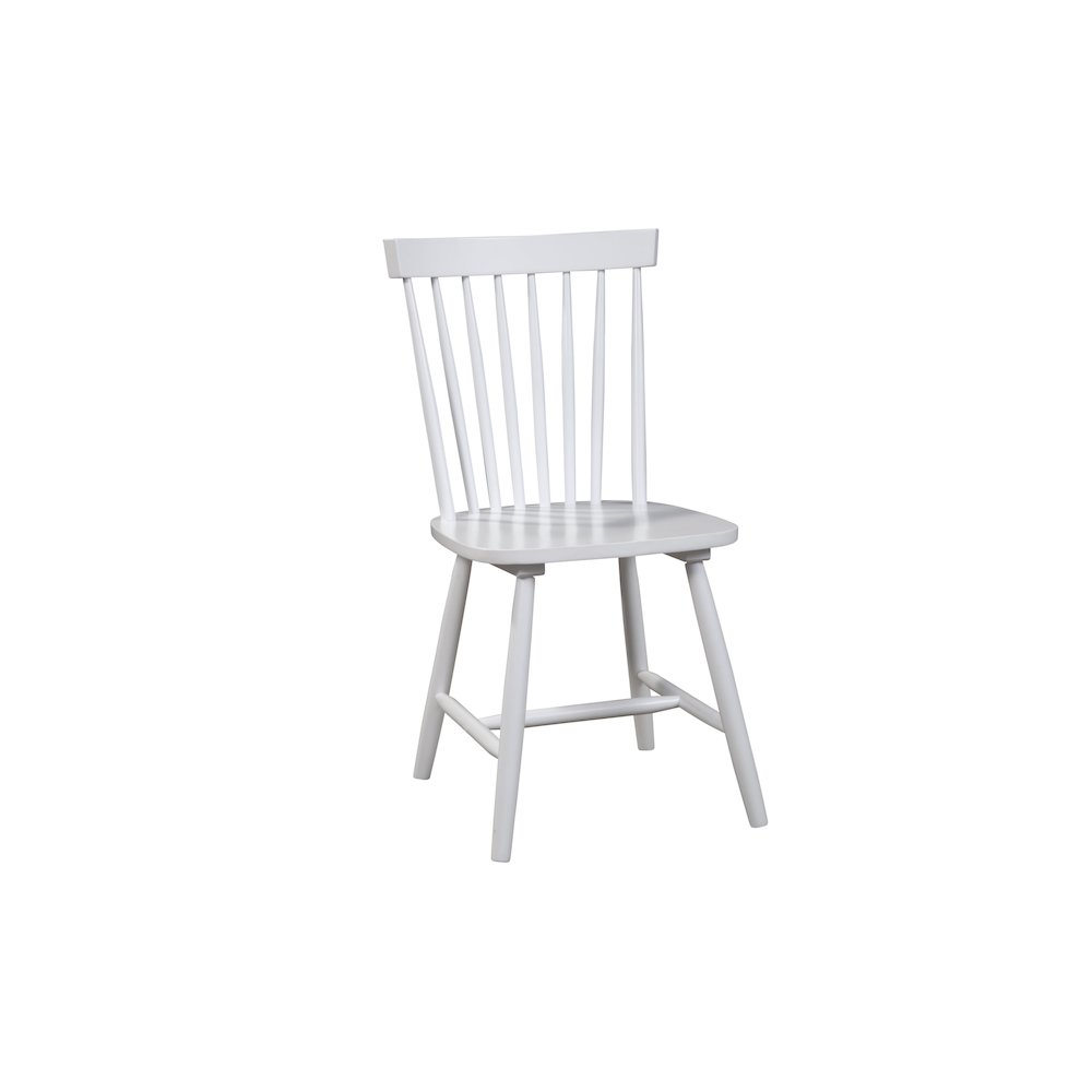 Set of 2 white Lyra side chairs by Start2Finish, featuring sleek modern design with curved backs and cushioned seats.