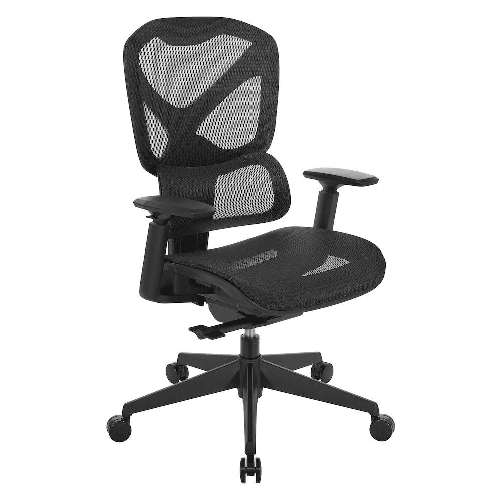 Start2Finish mesh back manager’s chair with ergonomic design, adjustable armrests, and supportive mesh upholstery.