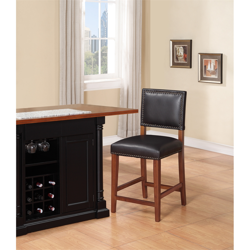 Black Brook Counter Stool by Start2Finish with a sleek metal frame and cushioned seat, ideal for kitchen or bar area.