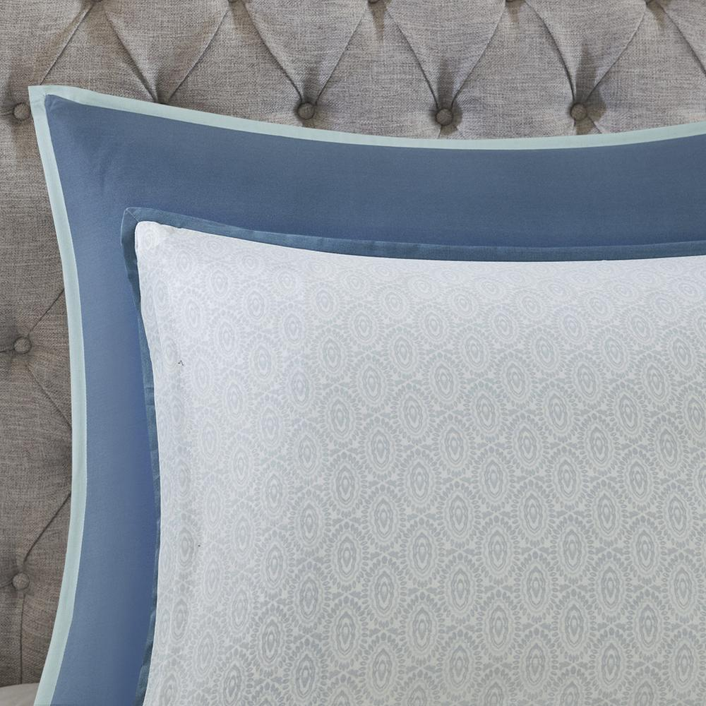Start2Finish 8-piece cotton floral printed reversible comforter set with colorful floral design on both sides.