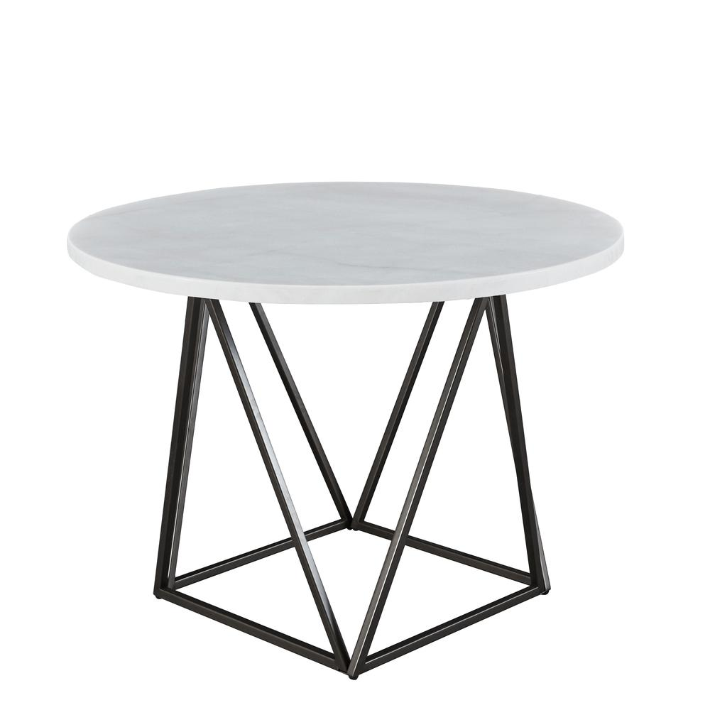 Start2Finish Ramona 5-piece set with fabric upholstered chairs and a wooden dining table, showcasing a modern dining room arrangement.