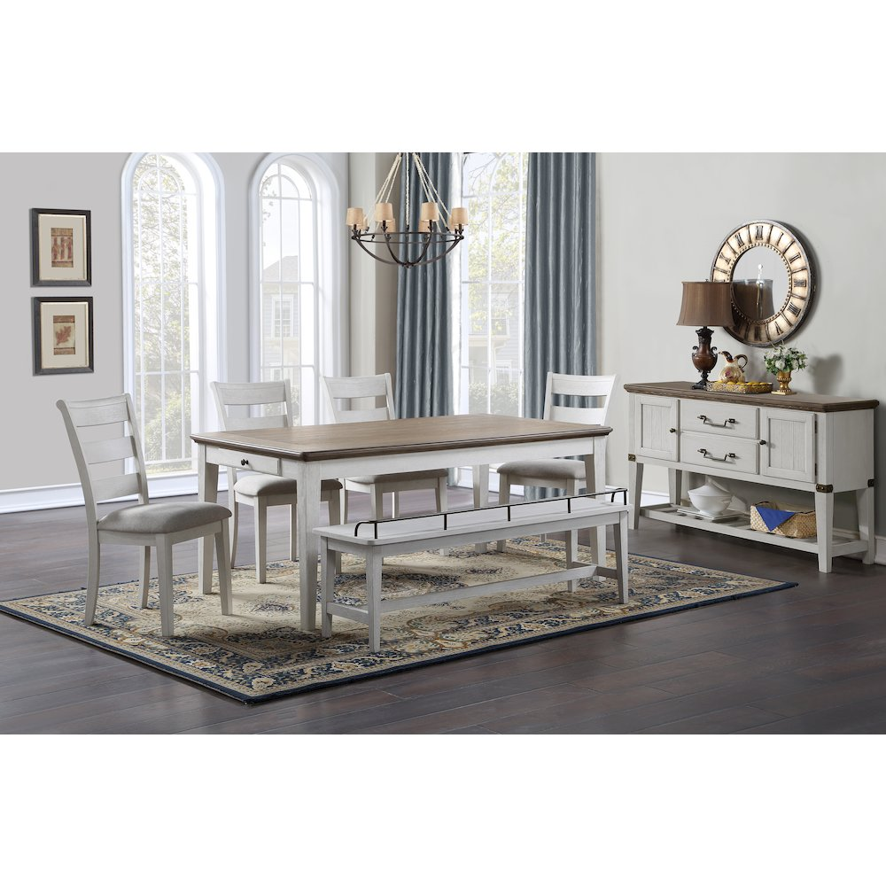 Start2Finish Pendleton dining table with wooden top and sturdy legs, ideal for modern dining rooms.