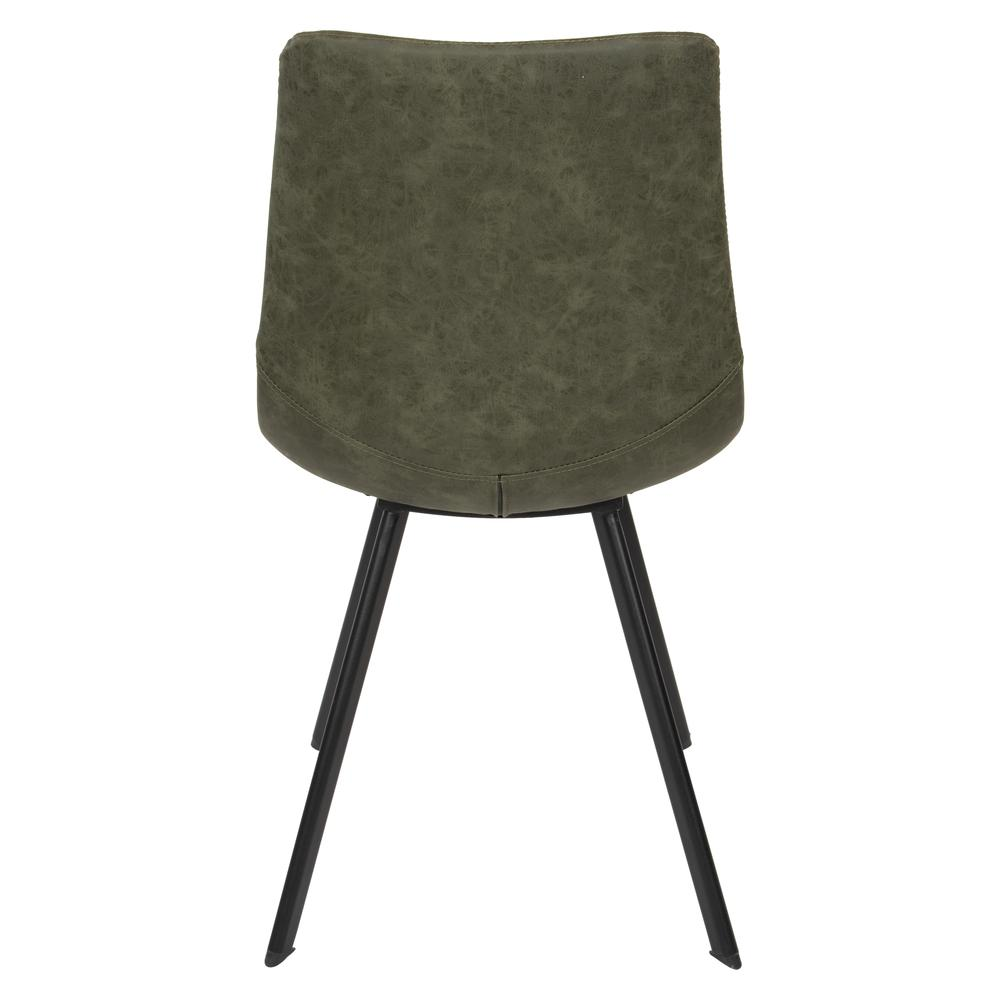 Set of two Markley Modern Leather Dining Chairs with metal legs, featuring sleek design and comfortable seating.