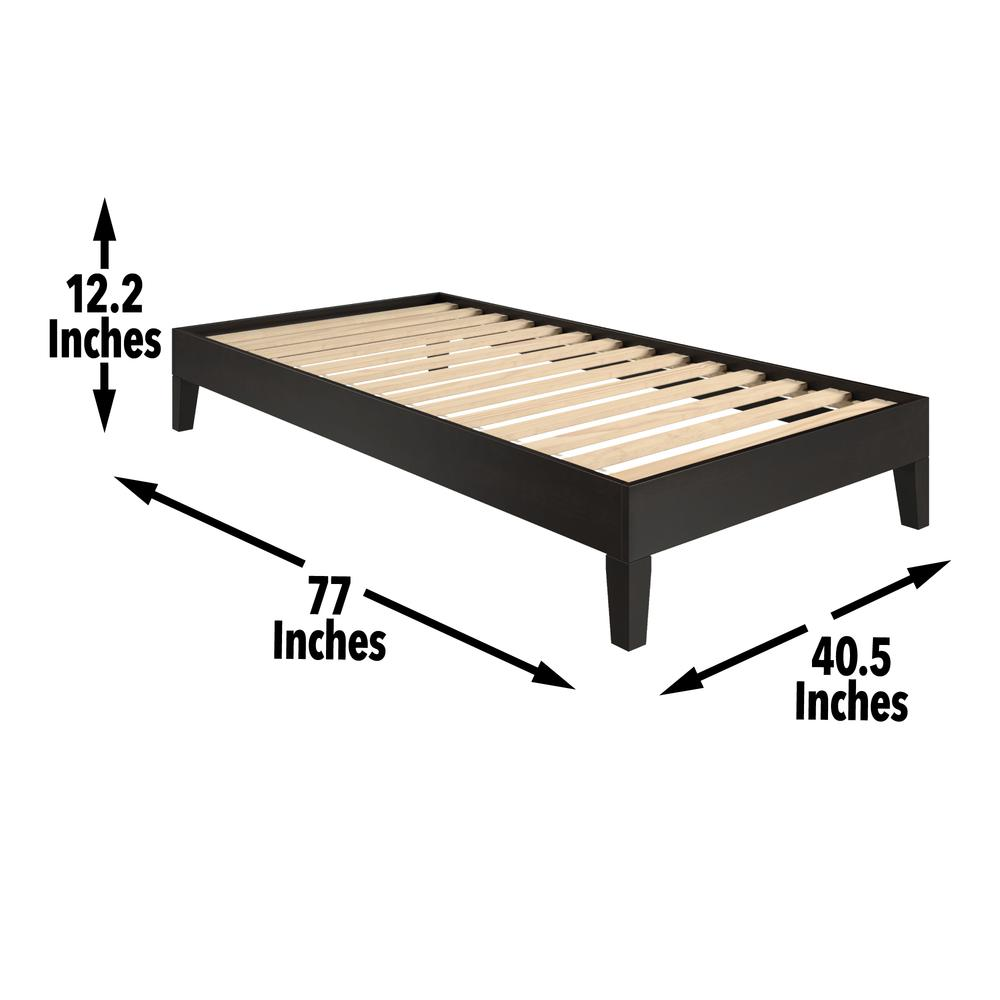 Start2Finish Nix Solid Wood Platform Bed in black with a sleek, modern design and sturdy wooden frame.