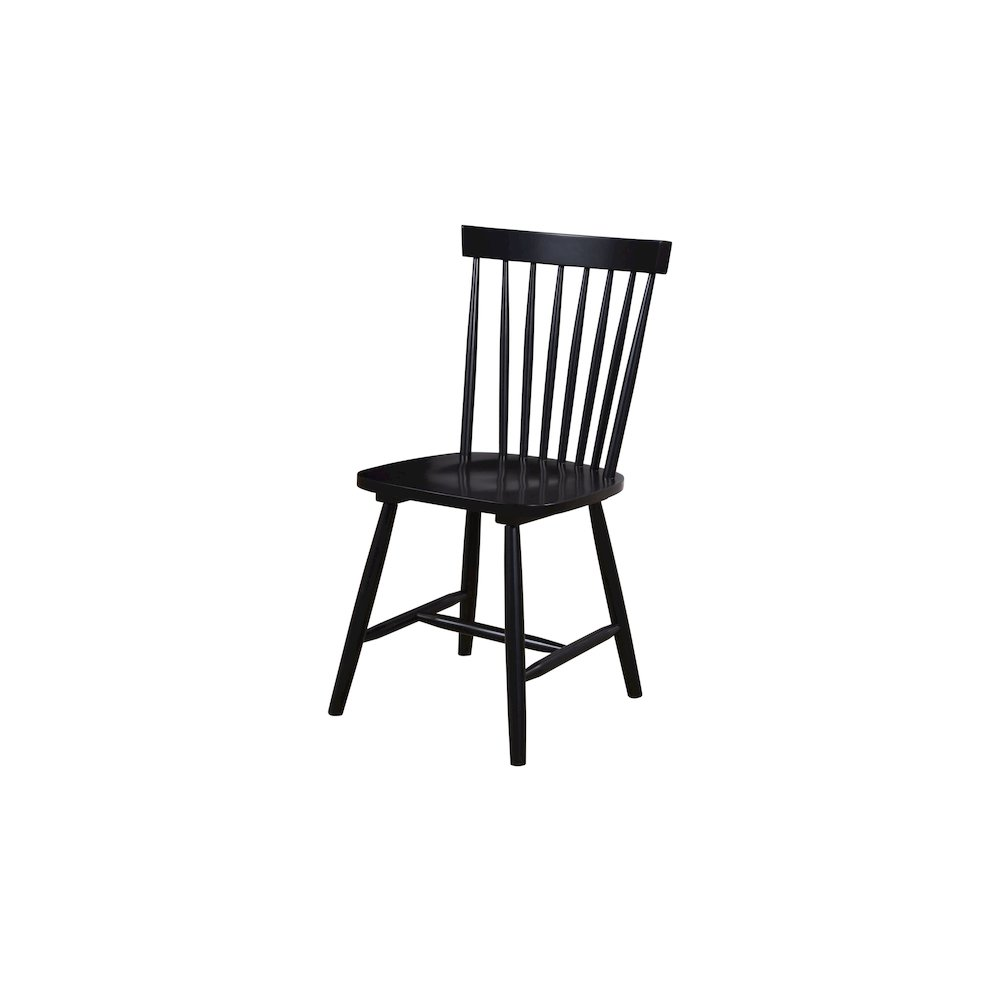Set of 2 black Lyra side chairs by Start2Finish with sleek, modern design, featuring cushioned seats and metal legs.