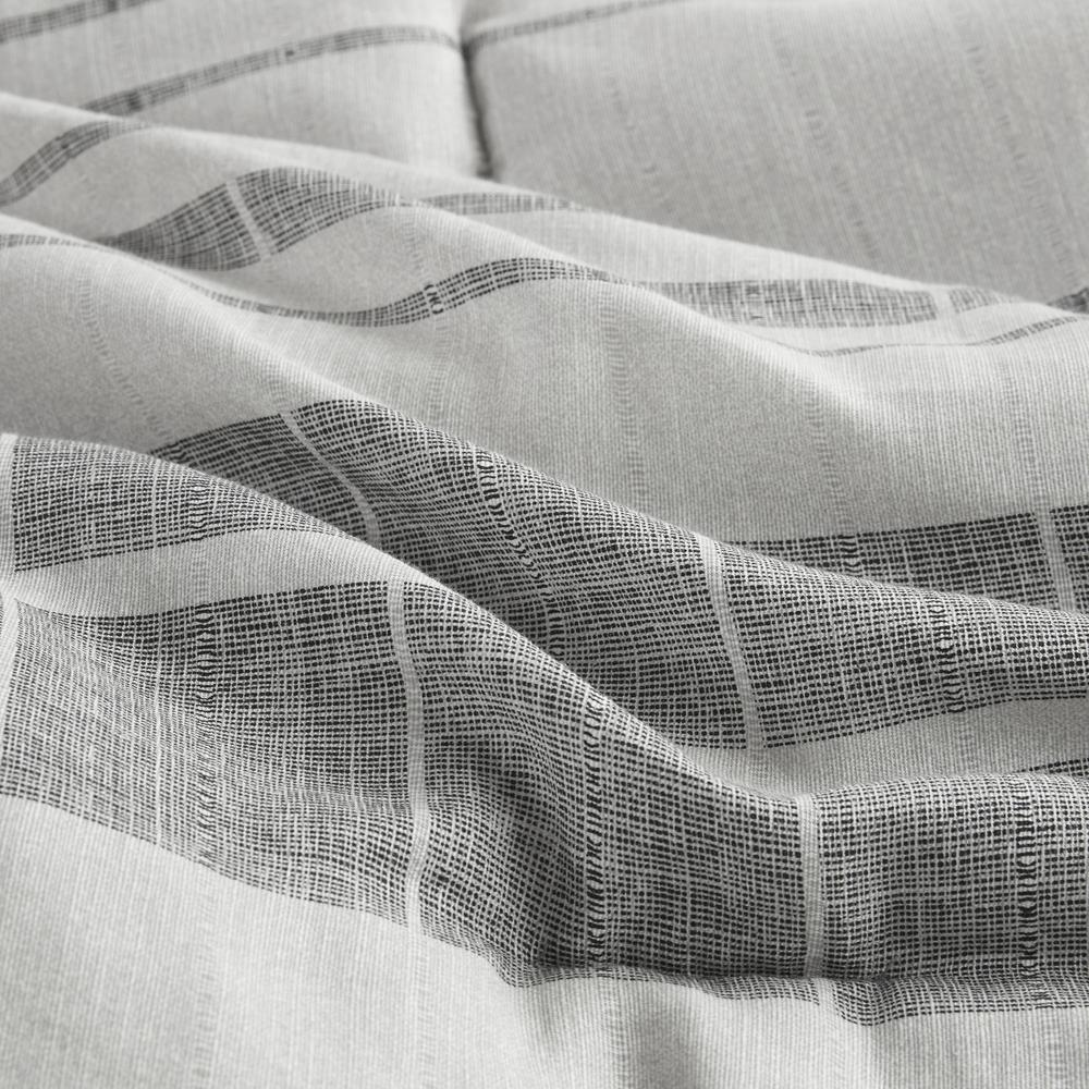 Start2Finish four-piece stripe comforter set with matching throw pillow, featuring bold horizontal stripe pattern for bedroom decor.