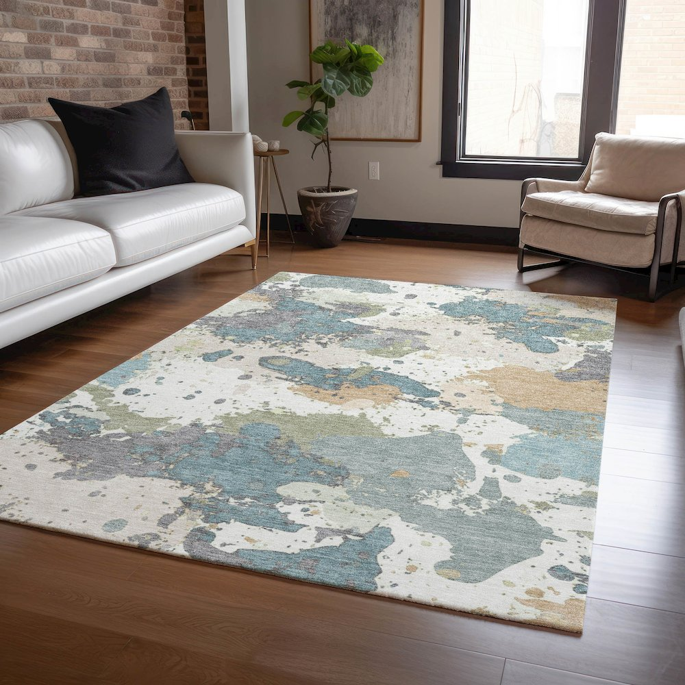 Start2Finish seafoam indoor/outdoor Chantille ACN2217 rug, 5&