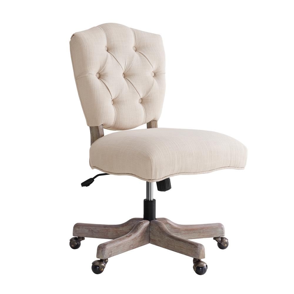 Kelsey Office Chair by Start2Finish with natural fabric upholstery, ergonomic design, and adjustable armrests for comfortable workspace seating.